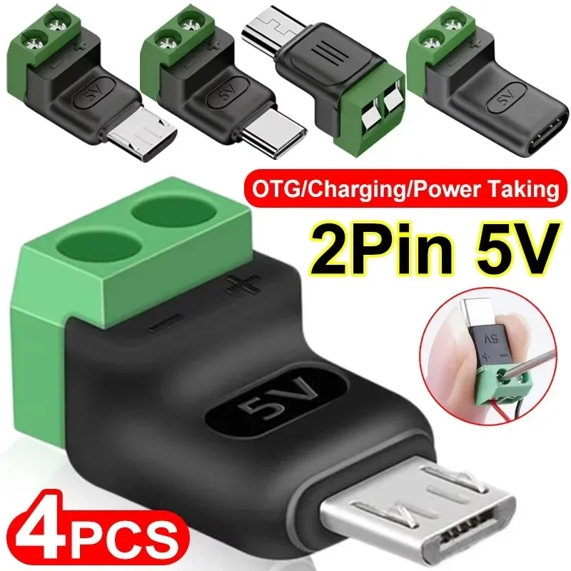 Screw Terminal Block - 1-4 Peças Adaptador de Terminal USB