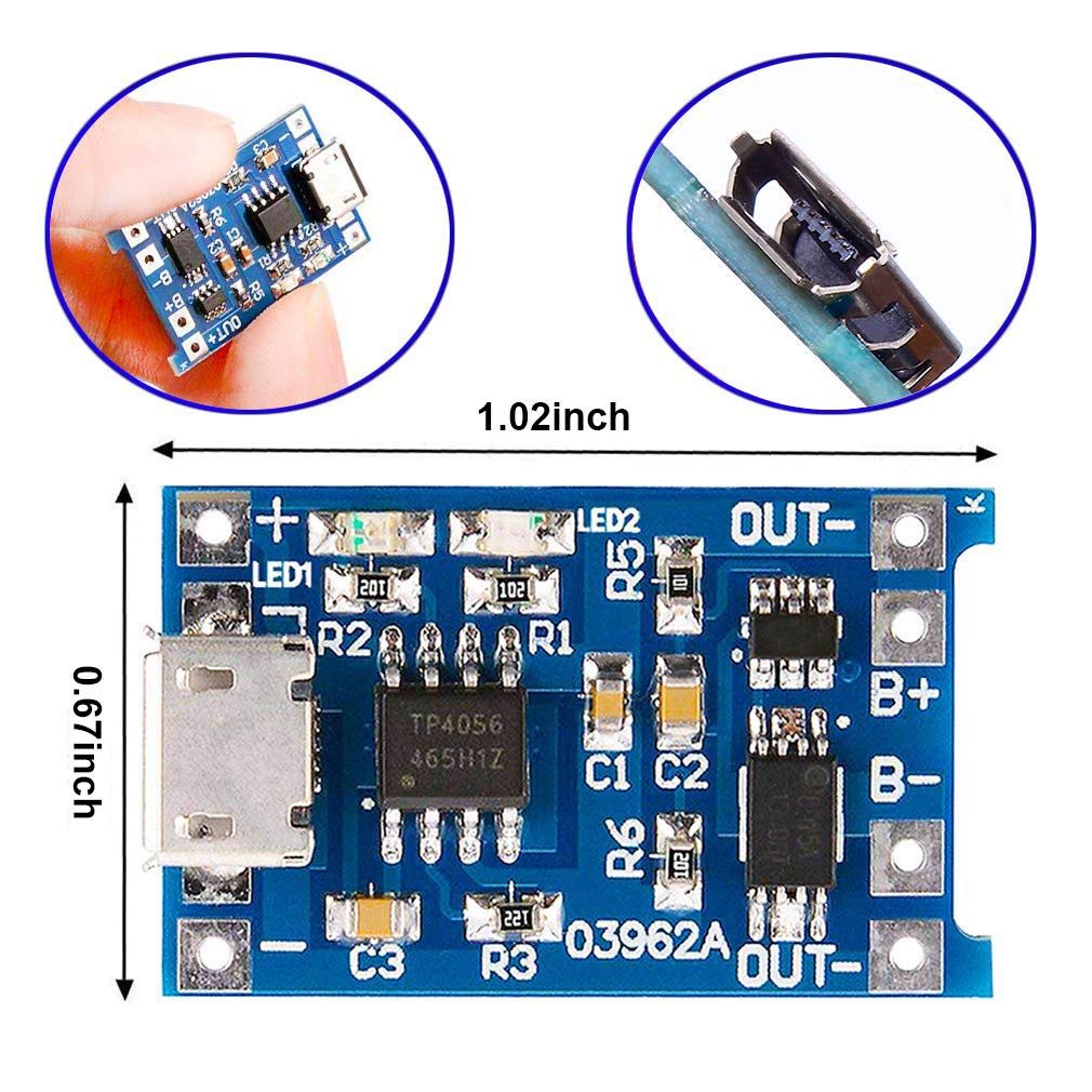 2/5pc tipo-c micro mini 5v1a 1 - Tp4056 Module avaliação e preço